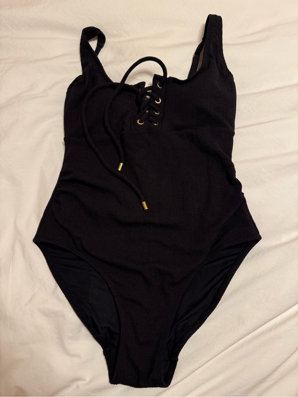 Change of Scenery Taylor Black Textured One-Piece Swimsuit S